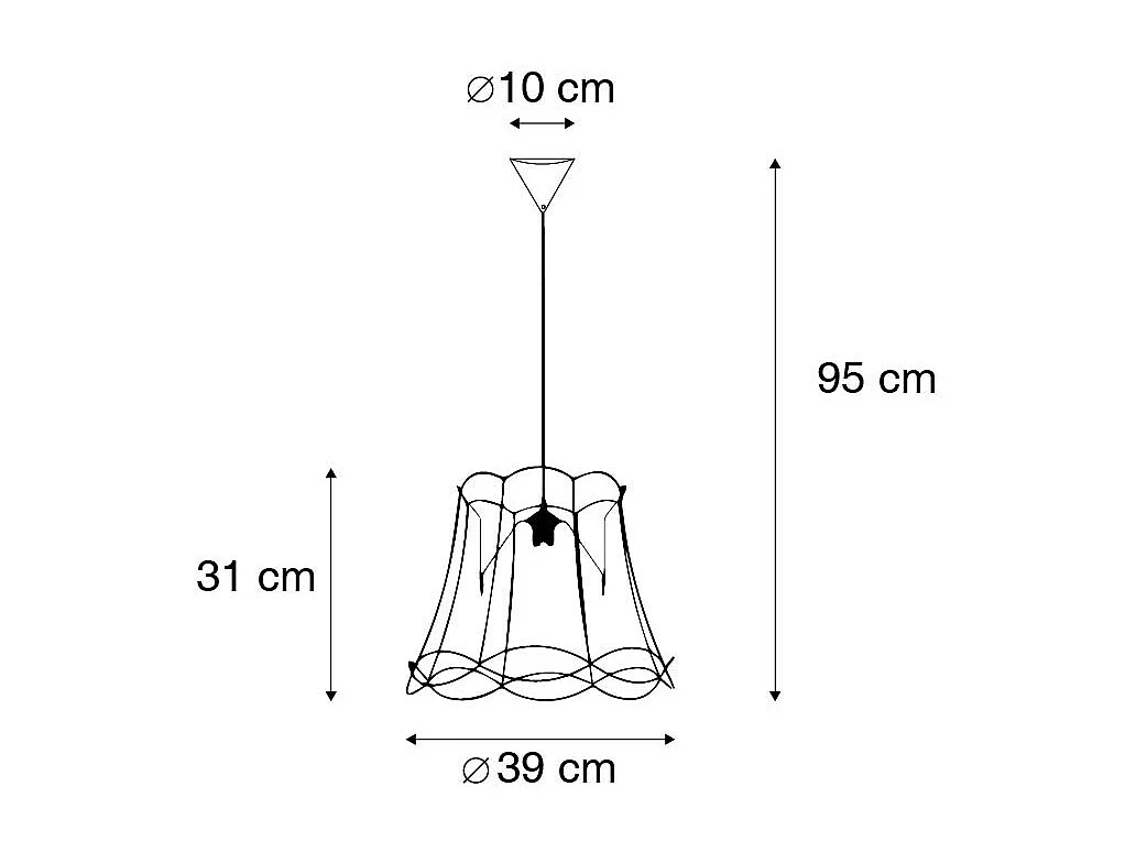 Lampe suspendue rétro noire 40 cm - Granny Frame