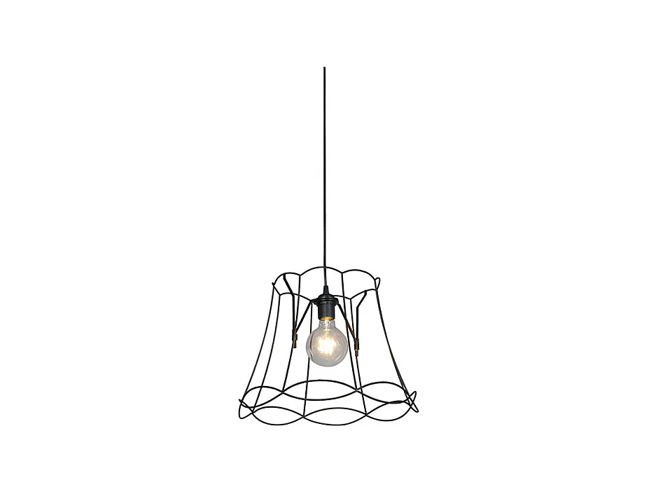 Lampe suspendue rétro noire 40 cm - Granny Frame