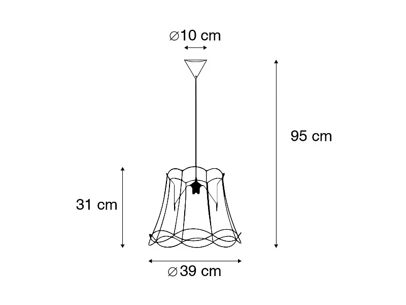 Suspension rétro noire 40 cm - Granny Frame