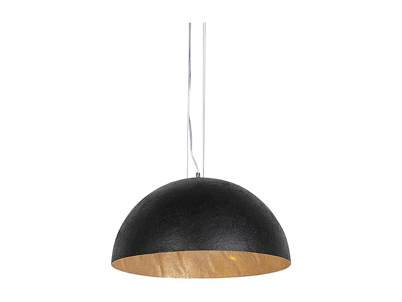 Lampe à suspension industrielle noire avec or 50 cm - Magna