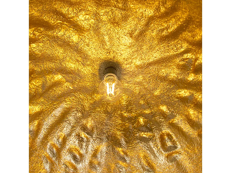 Lampe à suspension industrielle noire avec or 50 cm - Magna