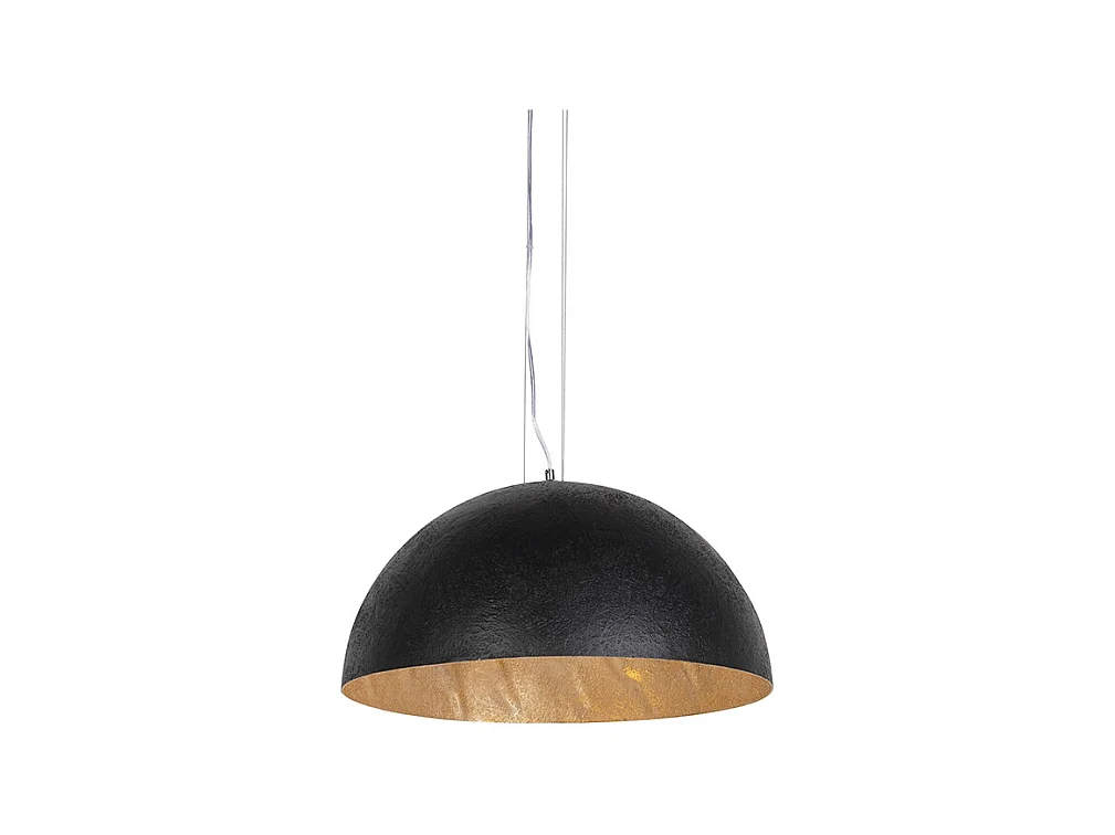 Lampe à suspension industrielle noire avec or 50 cm - Magna