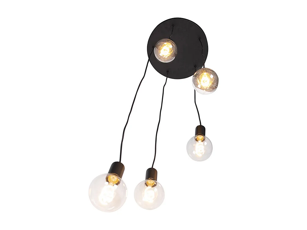 Suspension moderne noire 35 cm 5 lumières - Facil