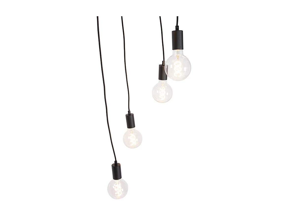 Suspension moderne noire 35 cm 5 lumières - Facil