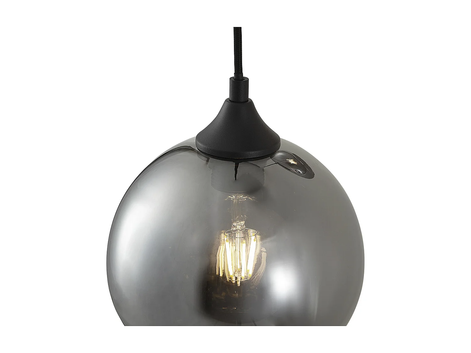 Suspension Art Déco Noire avec Verre Fumé 3 Lumières - Wallace