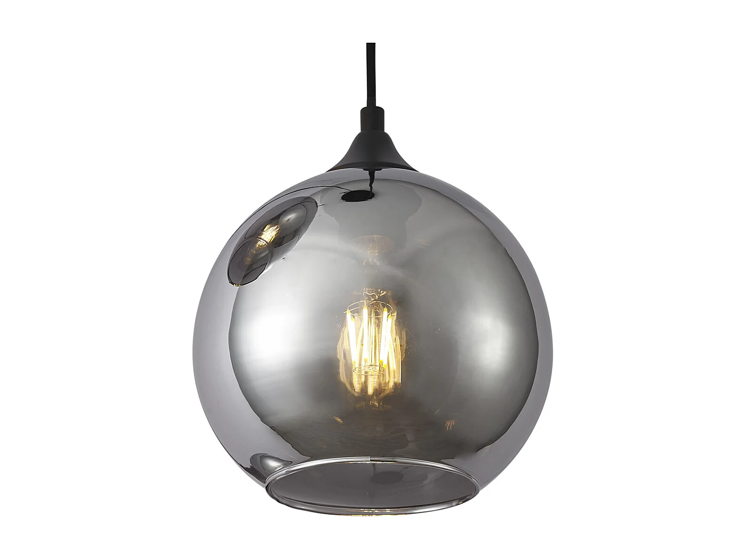 Suspension Art Déco Noire avec Verre Fumé 3 Lumières - Wallace