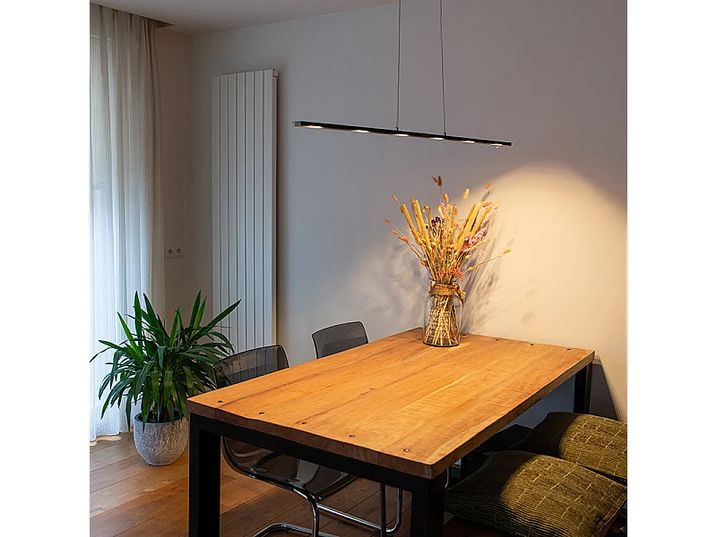 Lampe suspendue design noire avec LED et variateur tactile - Platine