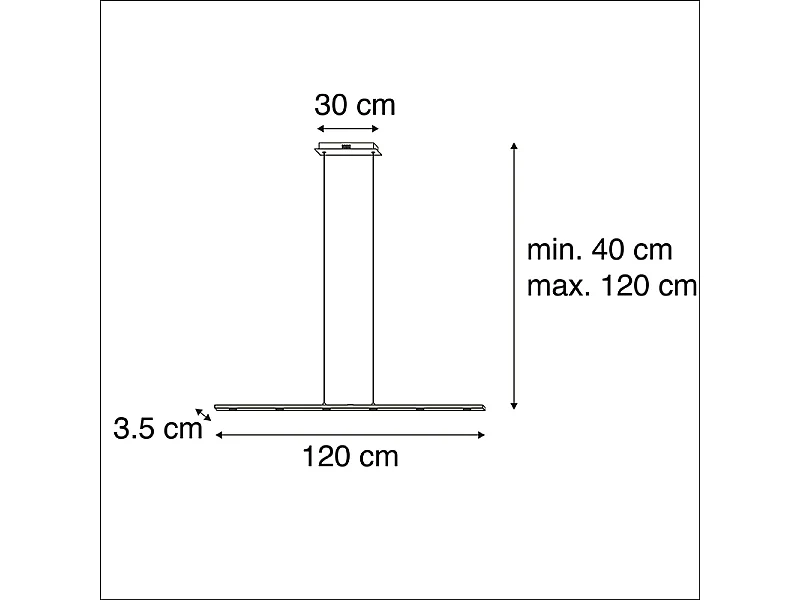 Lampe suspendue design noire avec LED et variateur tactile - Platine