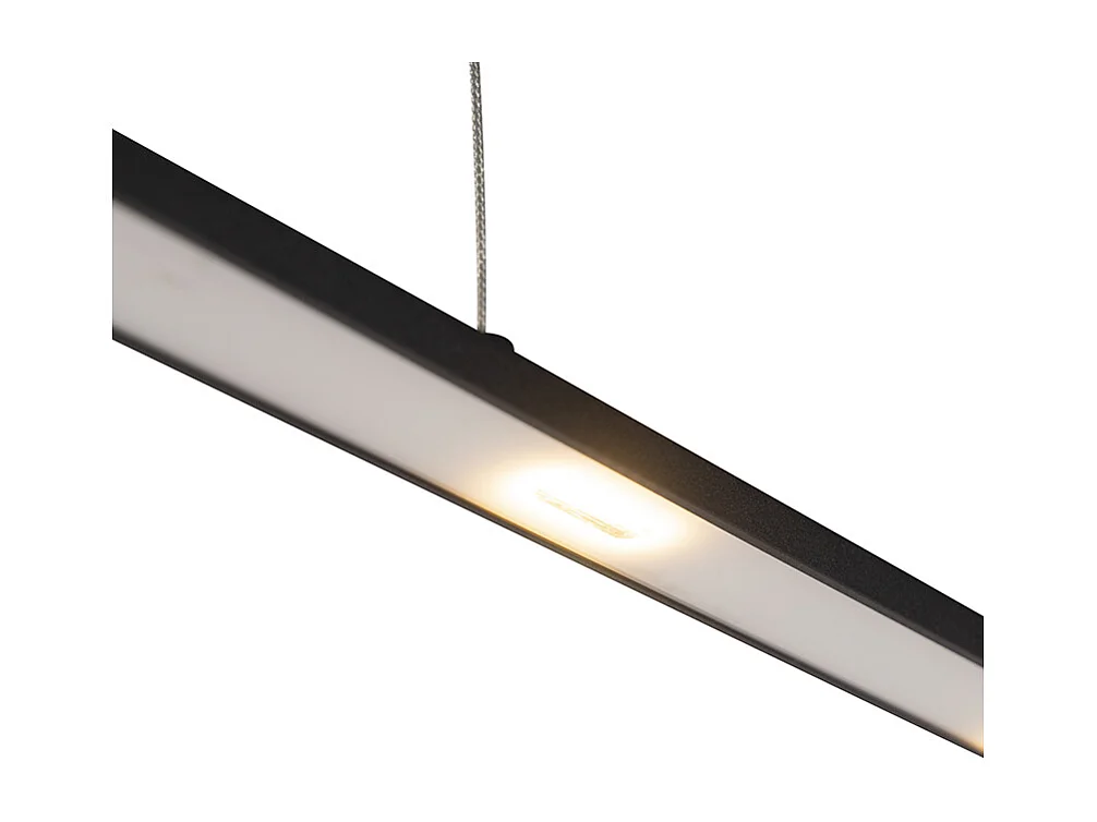 Lampe suspendue design noire avec LED et variateur tactile - Platine