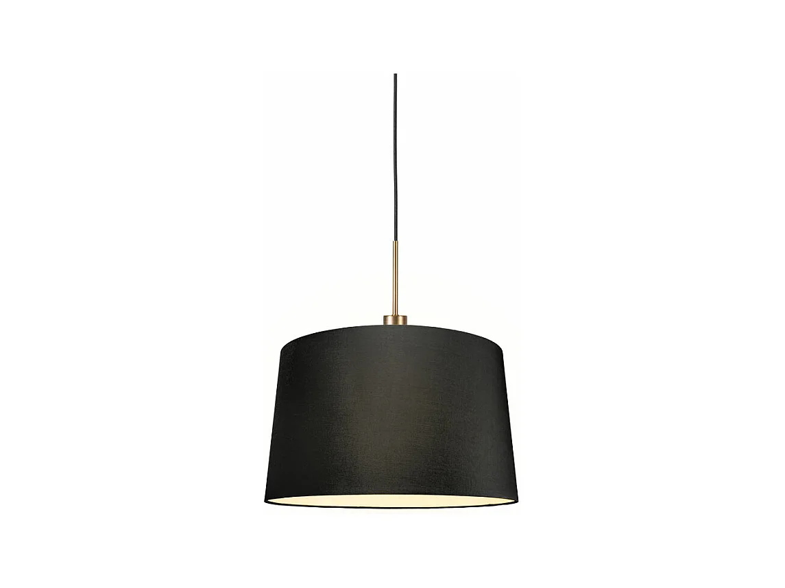 Lampe à suspension moderne bronze avec abat-jour 45 cm noir - Combi 1