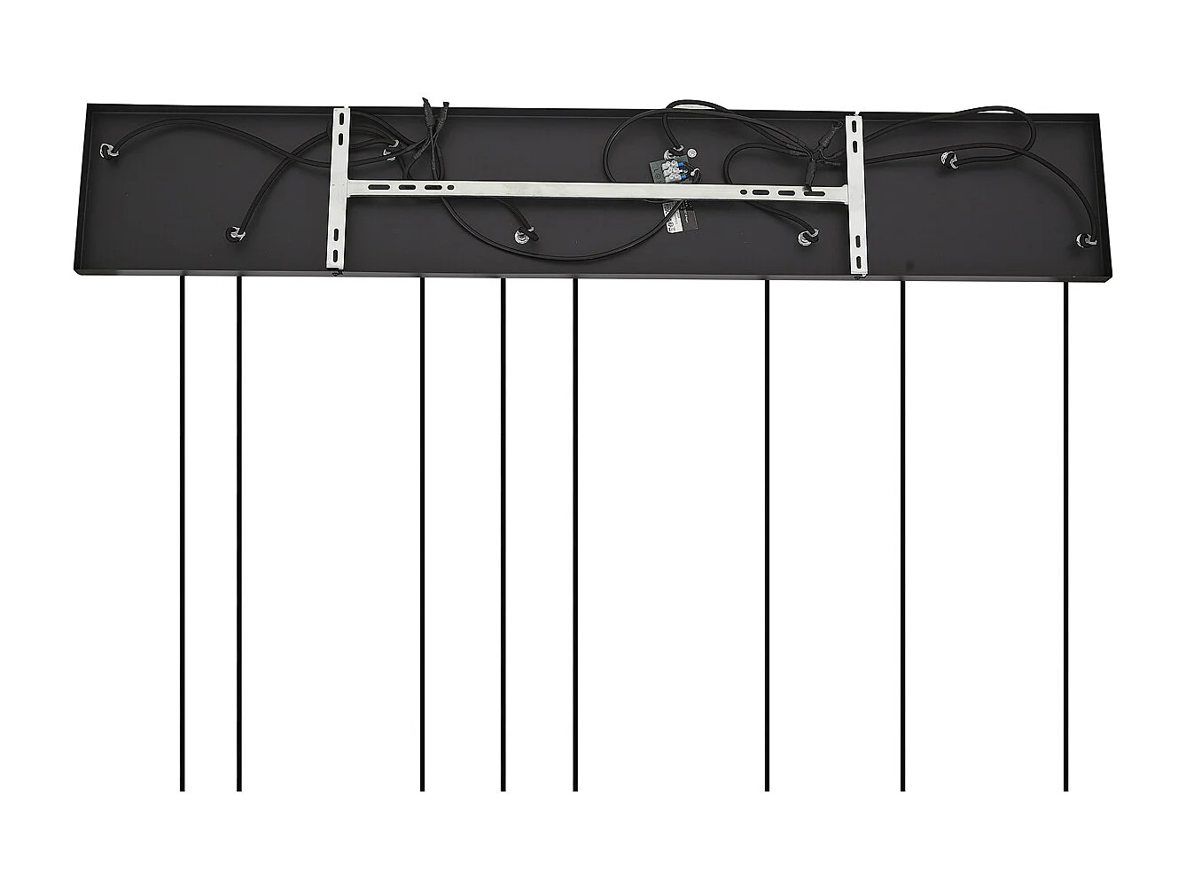 Suspension Art Déco Noire avec Verre Fumé 8 Lumières - Hanne