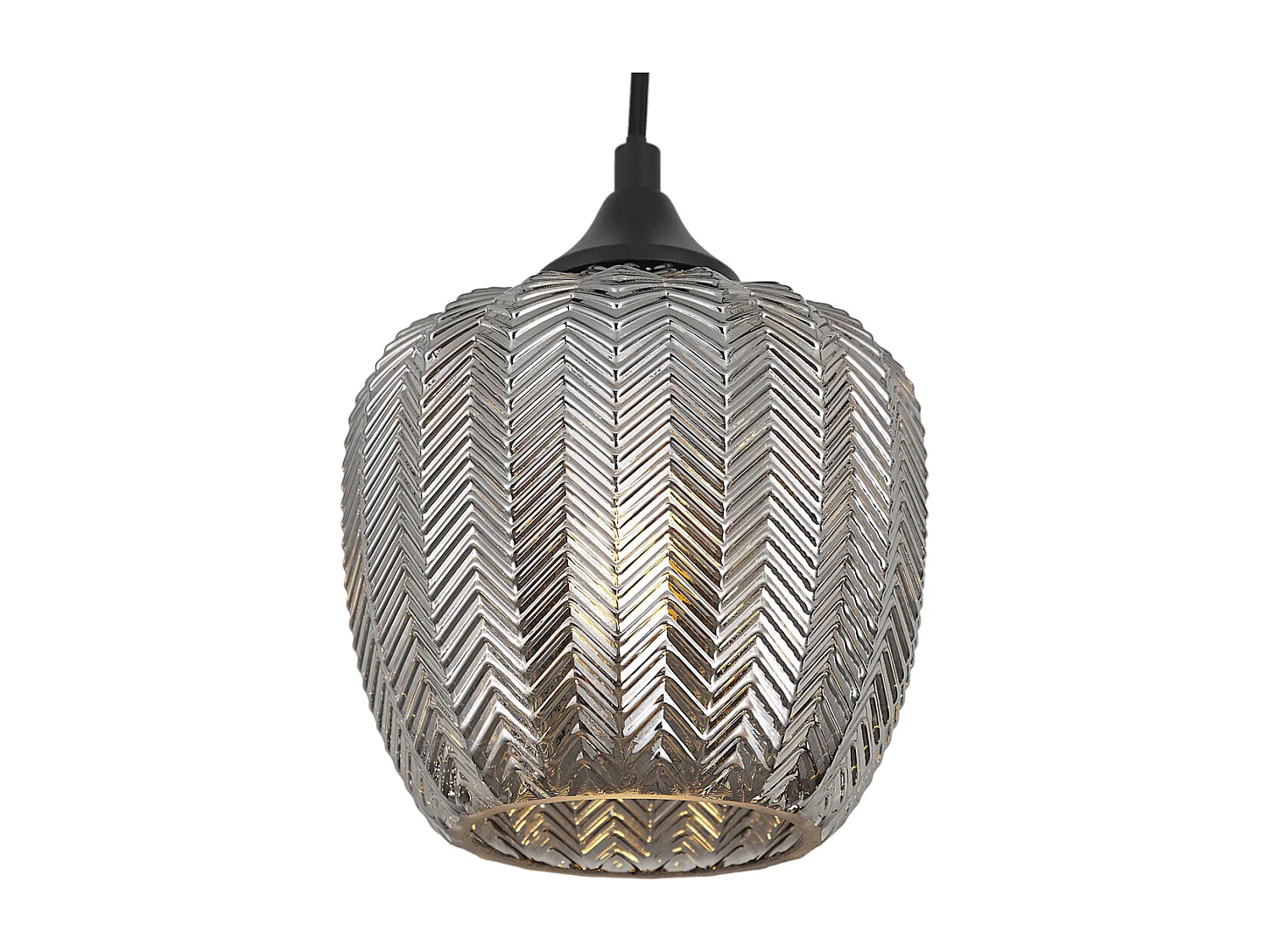 Suspension Art Déco Noire avec Verre Fumé 8 Lumières - Hanne