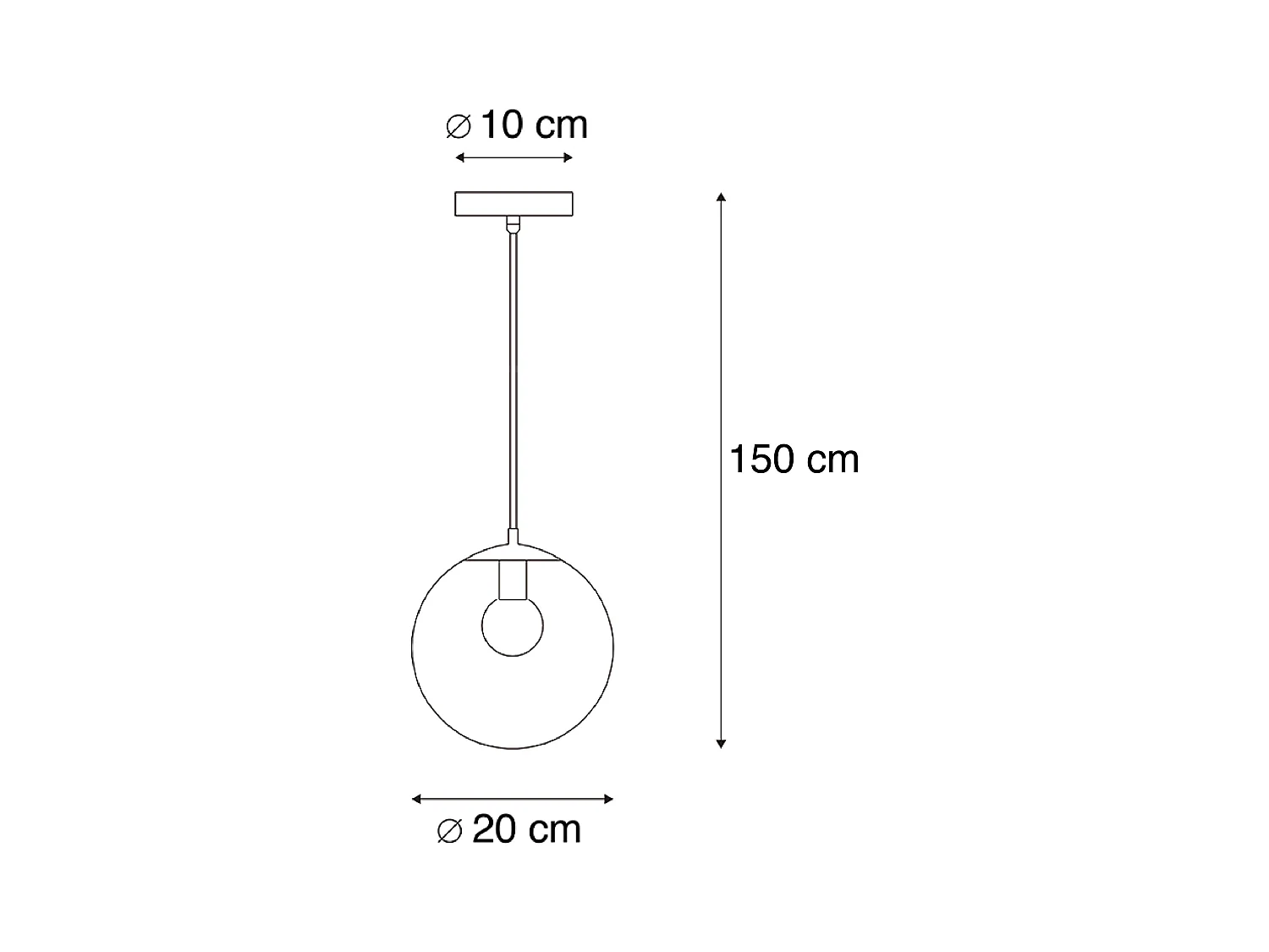 Suspension moderne transparente 20 cm - Pallon