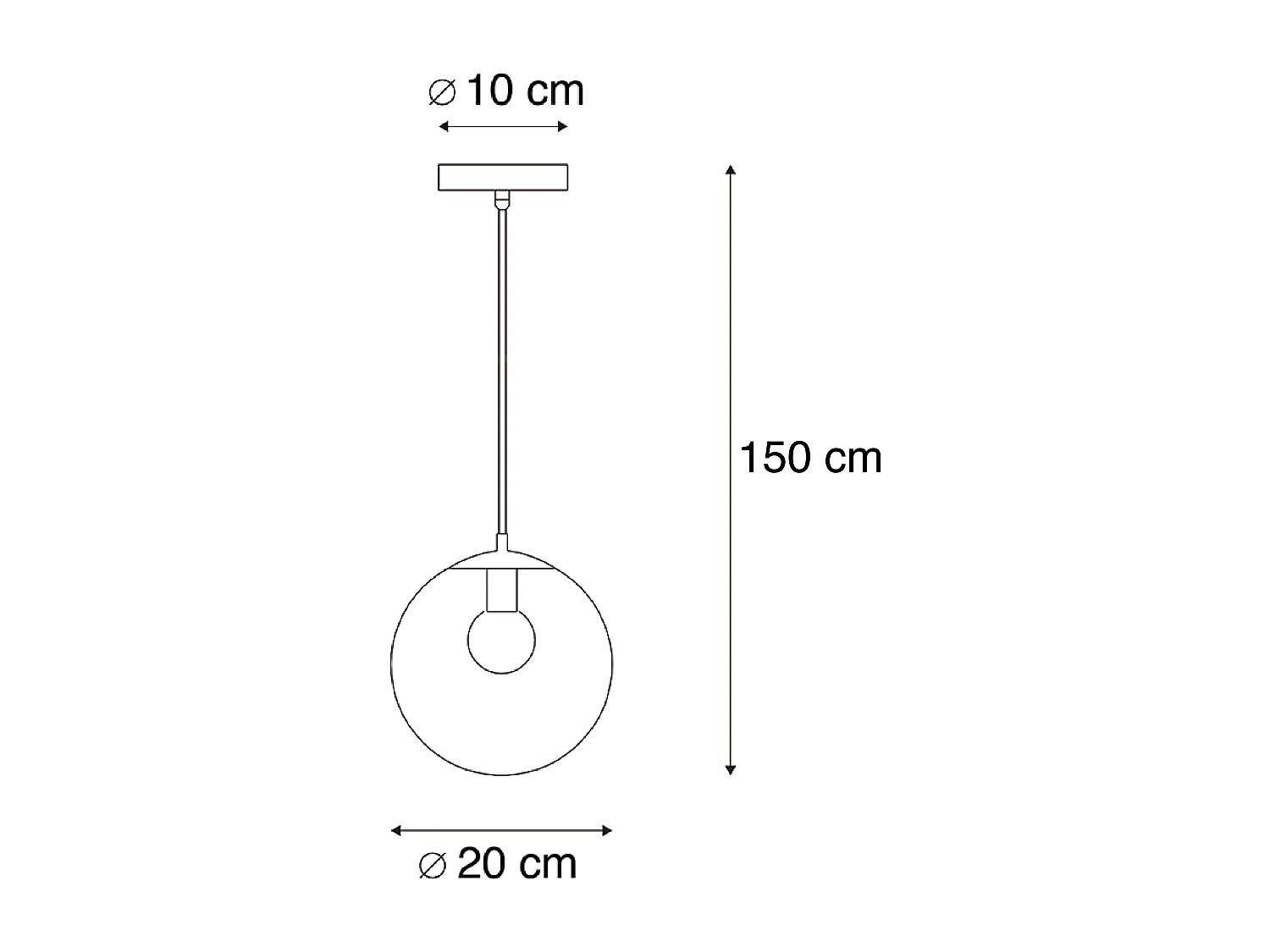 Suspension moderne transparente 20 cm - Pallon