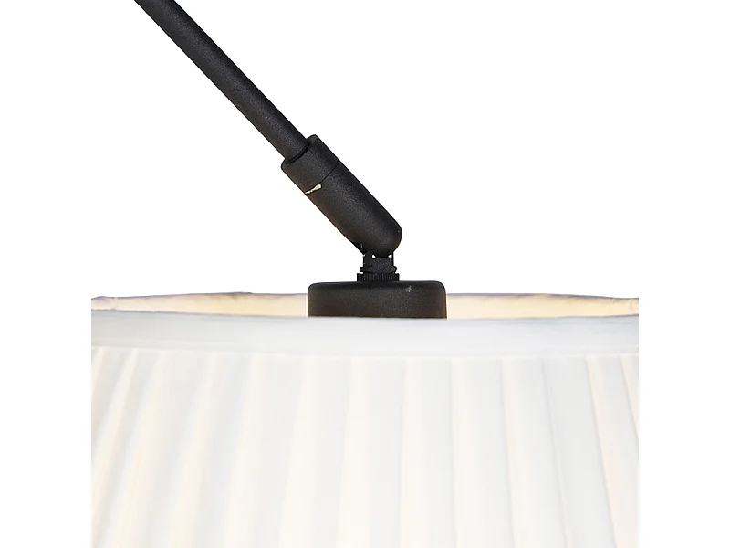 Suspension avec abat-jour plissé crème 35cm - Blitz I noir