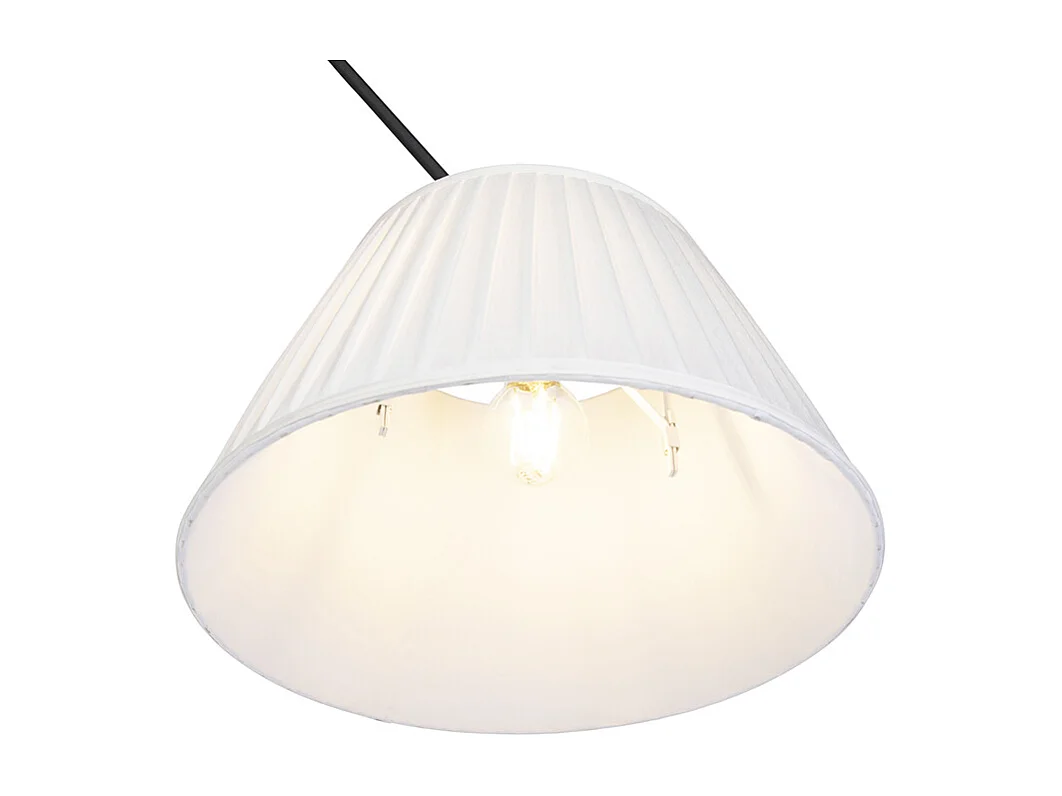 Suspension avec abat-jour plissé crème 35cm - Blitz I noir