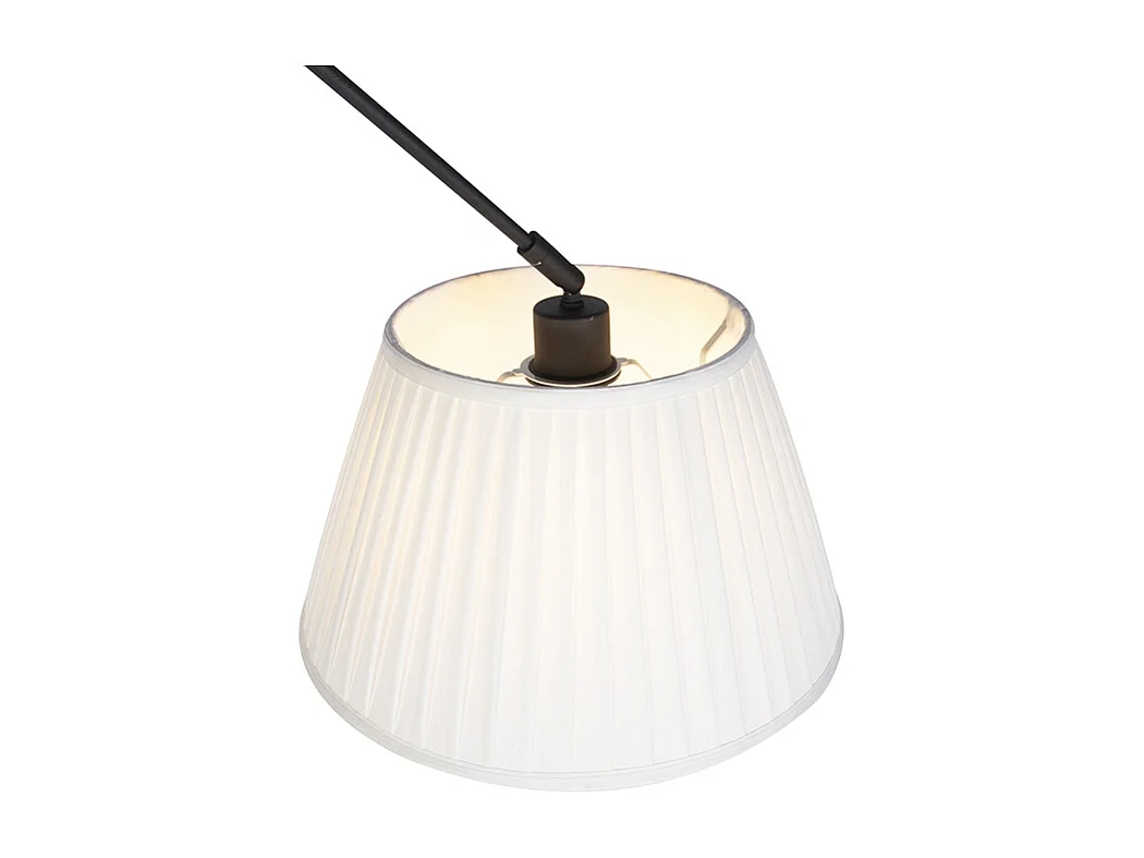 Suspension avec abat-jour plissé crème 35cm - Blitz I noir