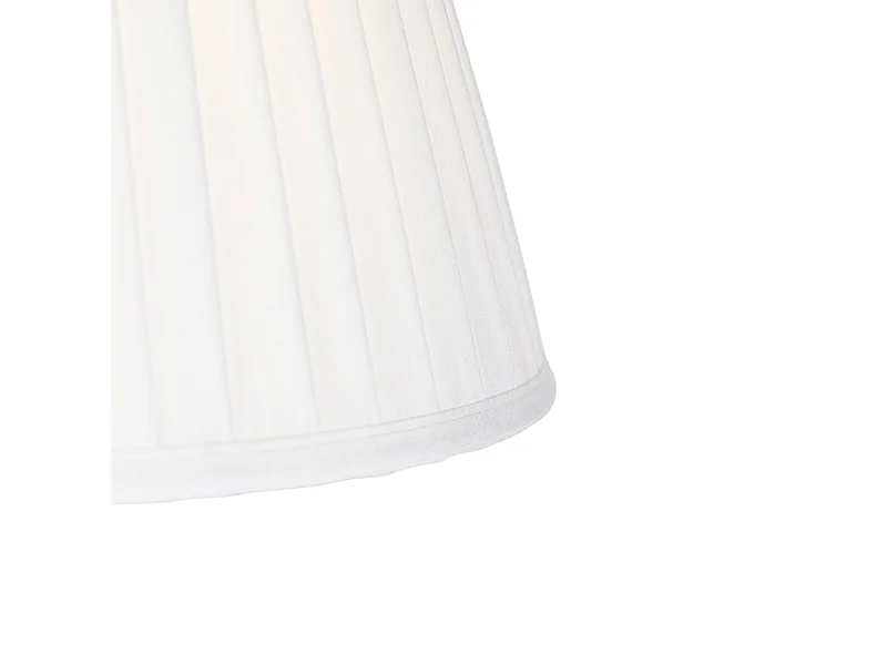 Suspension noire avec abat-jour plissé 35 cm crème - Blitz