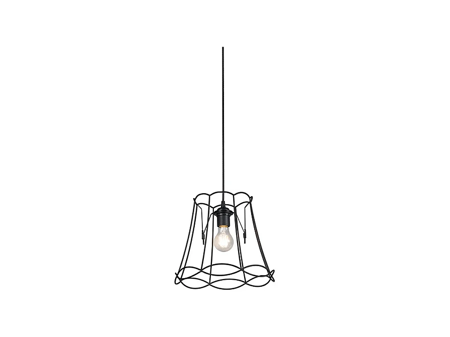Lampe suspendue rétro noire 30 cm - Granny Frame