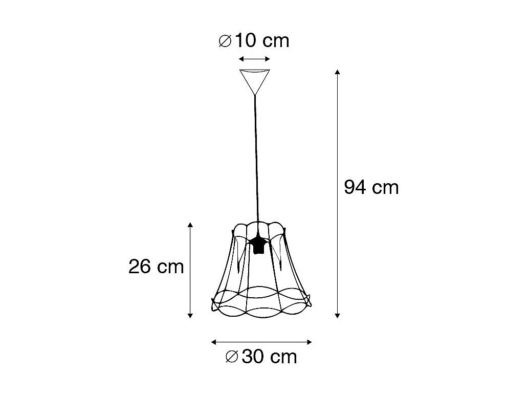 Suspension rétro noire 30 cm - Granny Frame