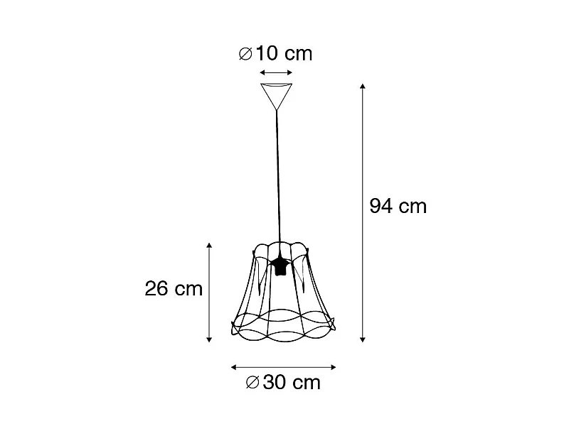 Suspension rétro noire 30 cm - Granny Frame