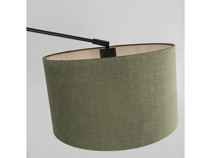 Lampe suspendue noir avec abat-jour 35 cm vert réglable - Blitz II