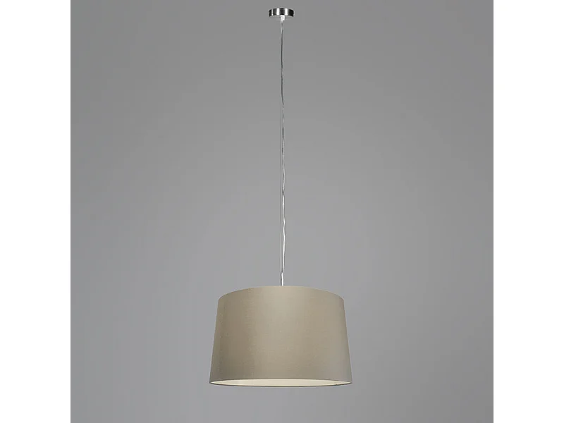 Lampe à suspension moderne en acier avec abat-jour 45 cm taupe - Cappo 1