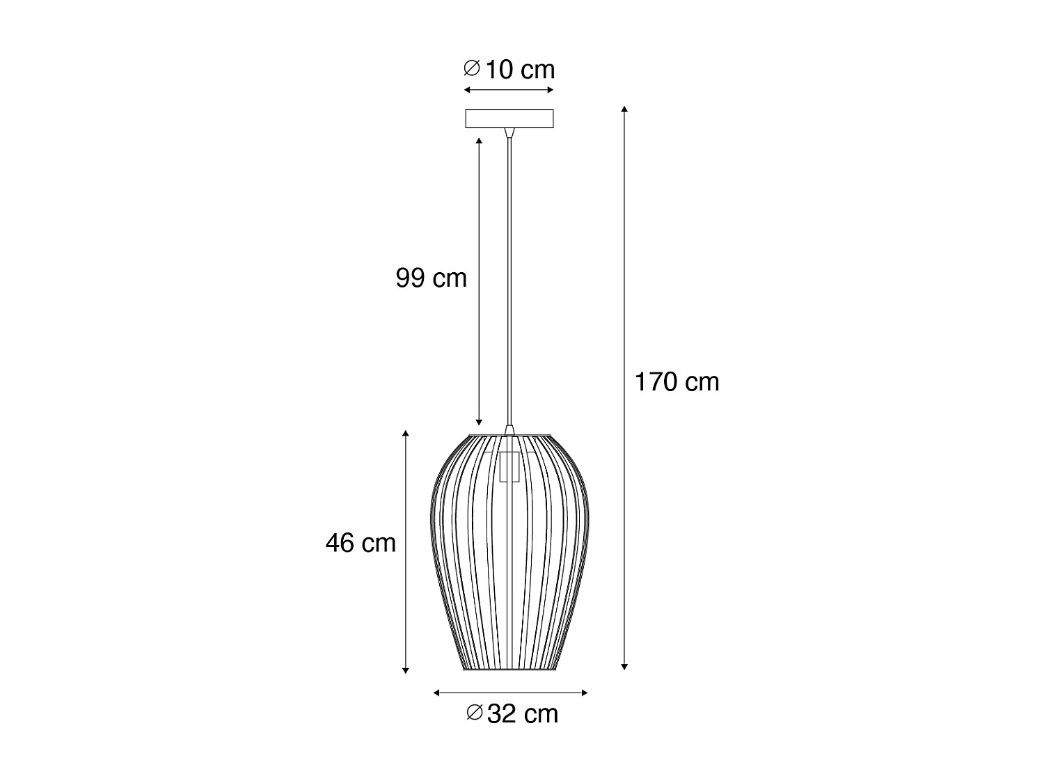 Suspension design noire avec opale IP44 - Angela