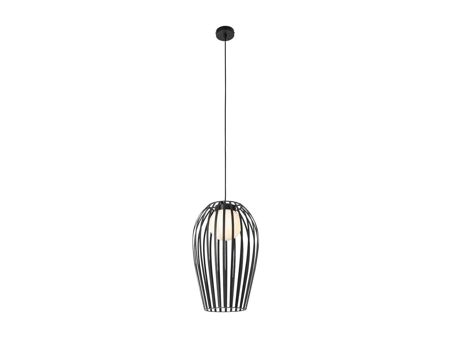 Suspension design noire avec opale - Angela