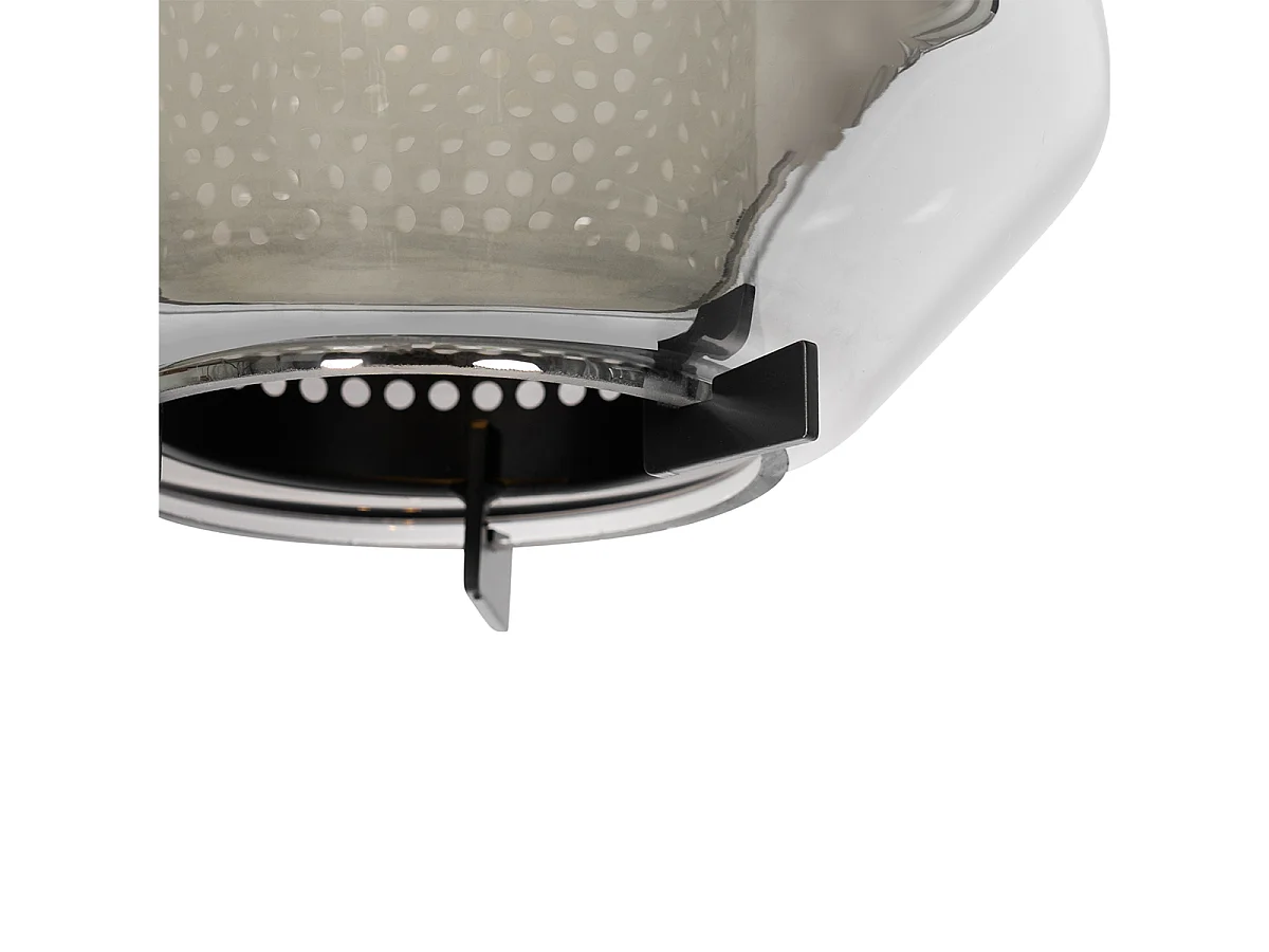 Suspension noire avec verre fumé 23 cm oblongue 3 lumières - Kevin