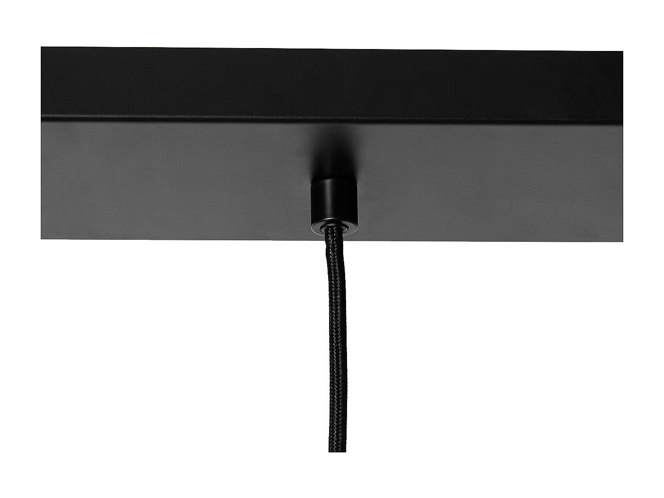 Suspension noire avec verre fumé 23 cm oblongue 3 lumières - Kevin