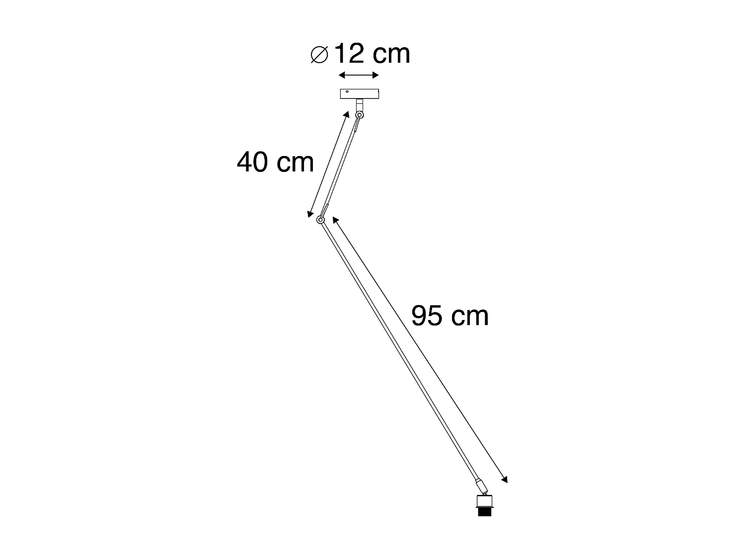 Lampe à suspension en acier sans abat-jour réglable - Blitz I