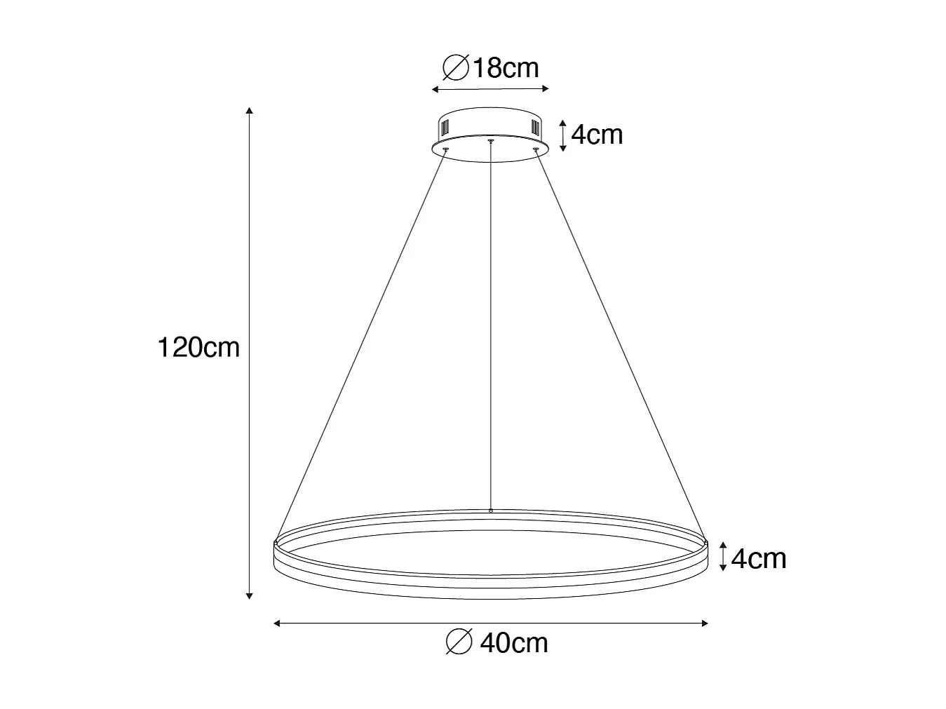 Suspension design blanche 40 cm avec LED dimmable en 3 étapes - Anello