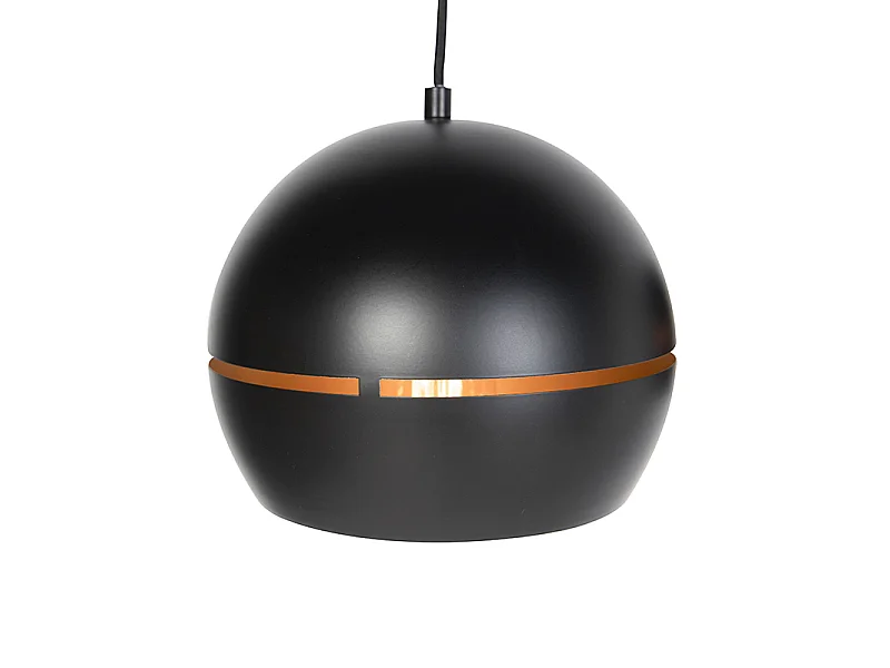 Suspension design noire avec intérieur doré 3 lumières - Buell