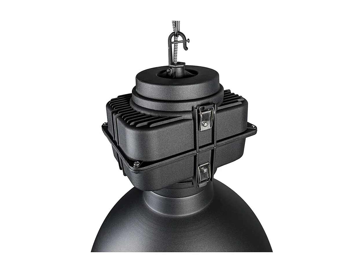 Lampe à suspension industrielle intelligente noire 53 cm avec A60 Wifi - Sicko