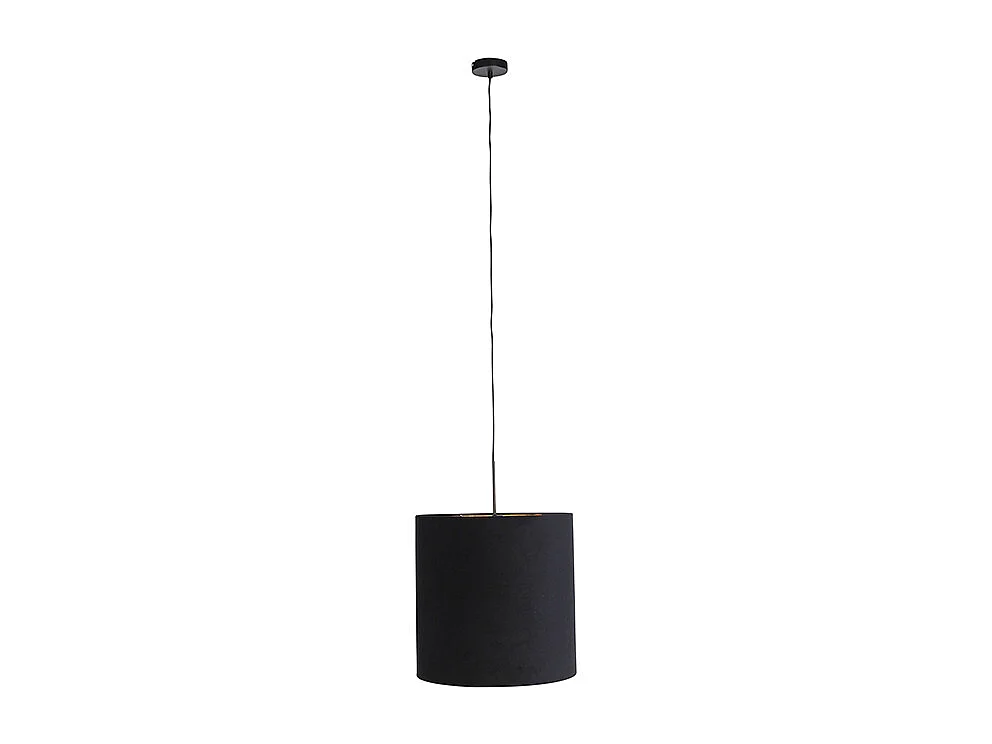 Suspension avec abat-jour en velours noir et or 40 cm - Combi