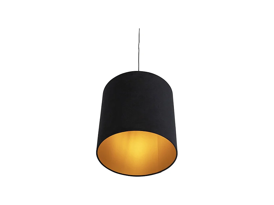 Suspension avec abat-jour en velours noir et or 40 cm - Combi