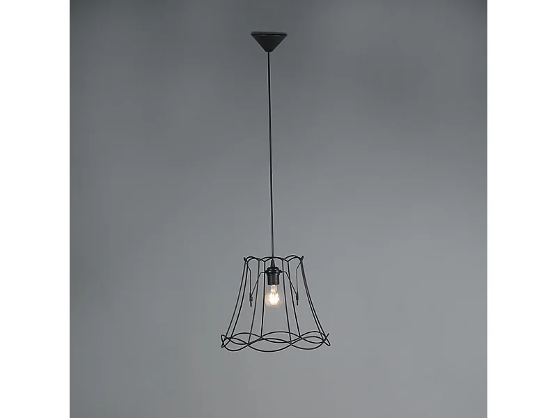 Lampe suspendue rétro noire 35 cm - Granny Frame