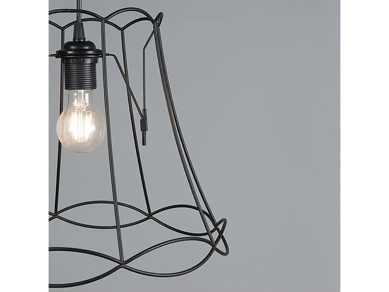 Lampe suspendue rétro noire 35 cm - Granny Frame