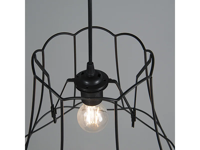 Lampe suspendue rétro noire 35 cm - Granny Frame