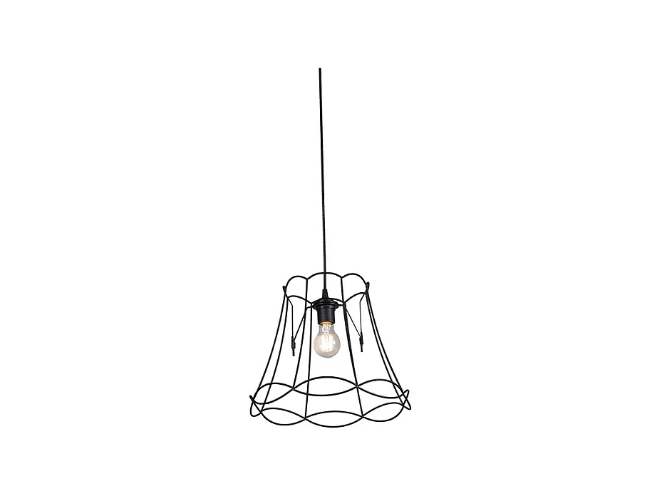 Lampe suspendue rétro noire 35 cm - Granny Frame