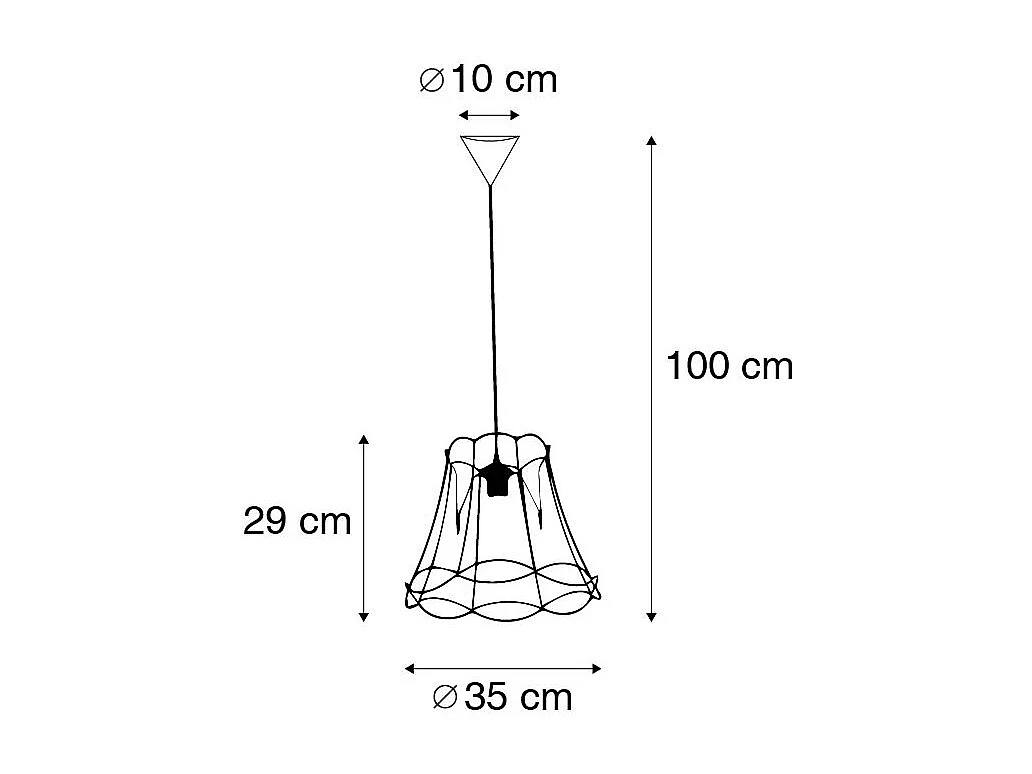 Suspension rétro noire 35 cm - Granny Frame