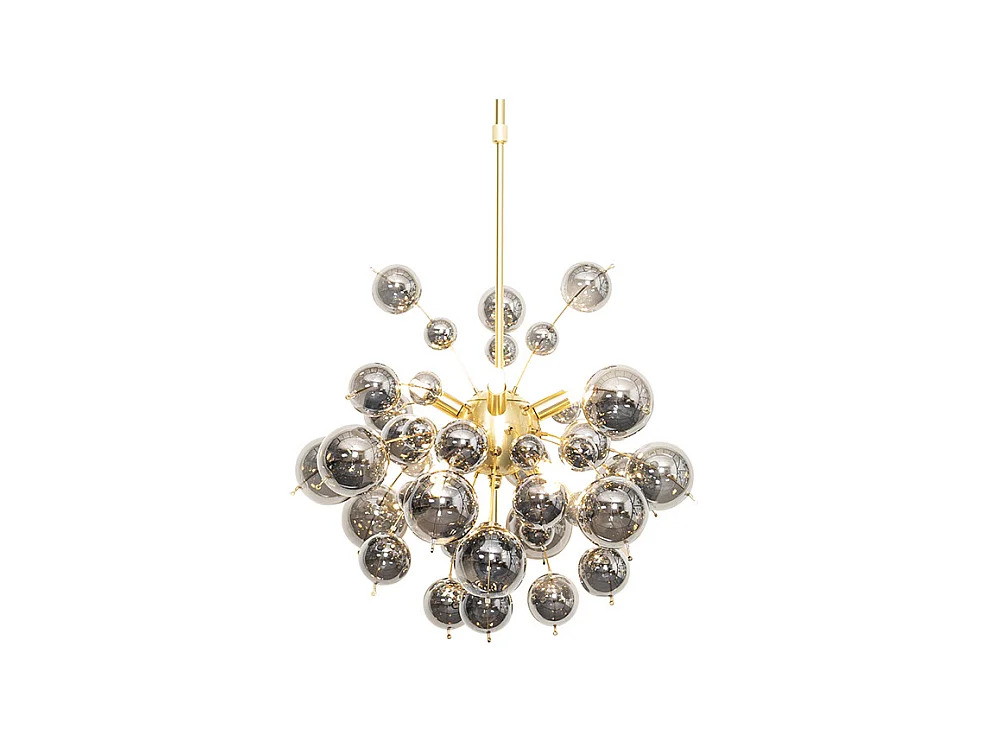 Suspension design en laiton avec verre fumé 8 lumières - Explode