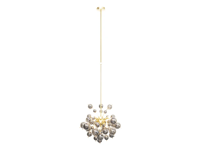 Suspension design en laiton avec verre fumé 8 lumières - Explode