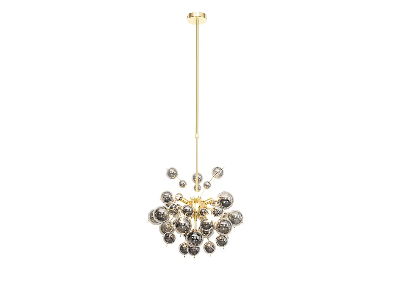 Suspension design en laiton avec verre fumé 8 lumières - Explode