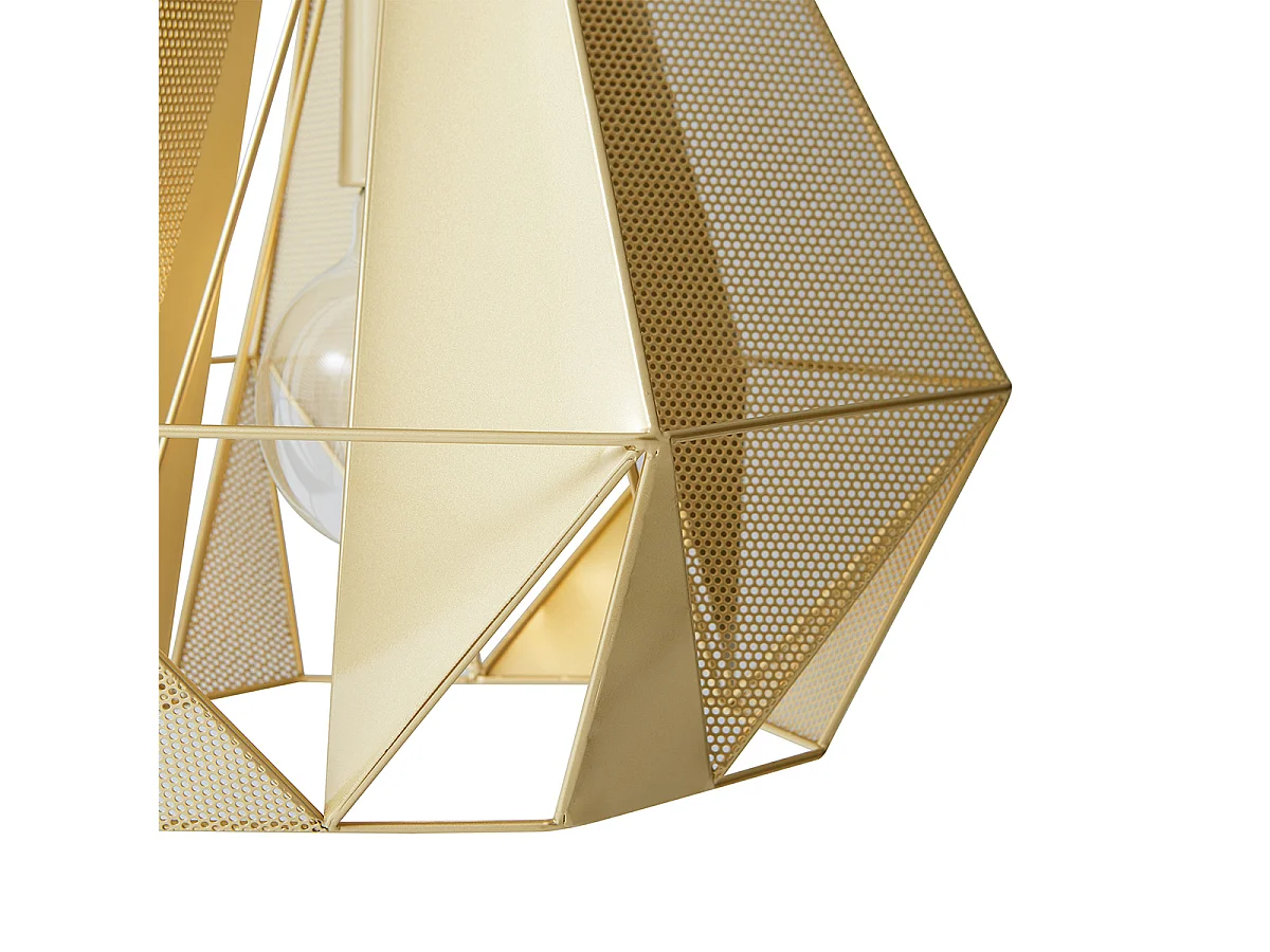 Suspension industrielle dorée avec grille 3 lumières - Carcass