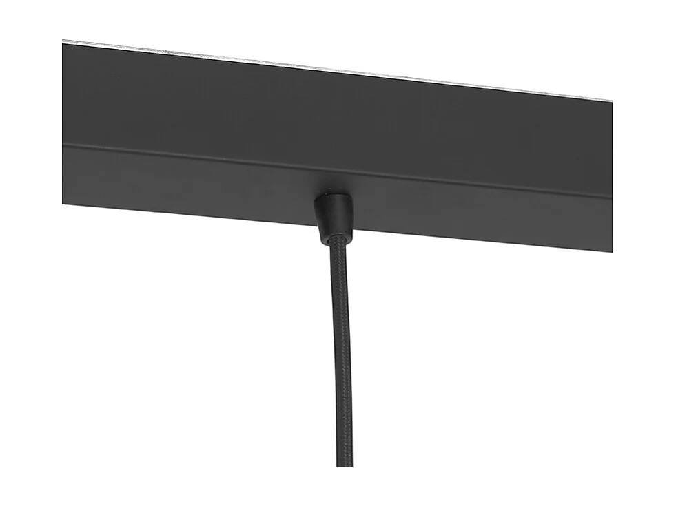 Suspension Art Déco noire avec verre fumé oblongue 3 lumières - Busa