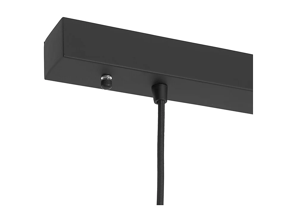 Suspension Art Déco noire avec verre fumé oblongue 3 lumières - Busa