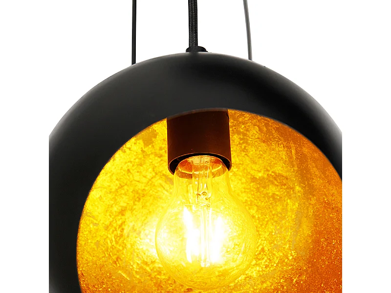 Suspension noire avec intérieur doré 7 lumières - Crooked Cluster