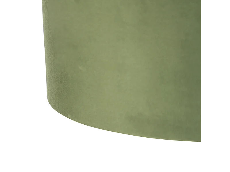 Suspension avec abat-jours en velours vert et or 35 cm - Blitz II noir